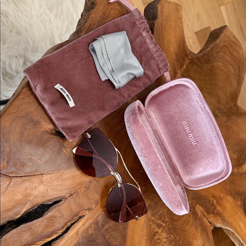New Miu Miu Sunglasses With Pink And Brown Accents